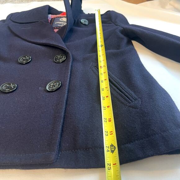 American Eagle Navy Blue Wool Blend Military Peacoat Jacket Womens S - Picture 7 of 10